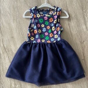Floral Kids Dress - Navy Blue